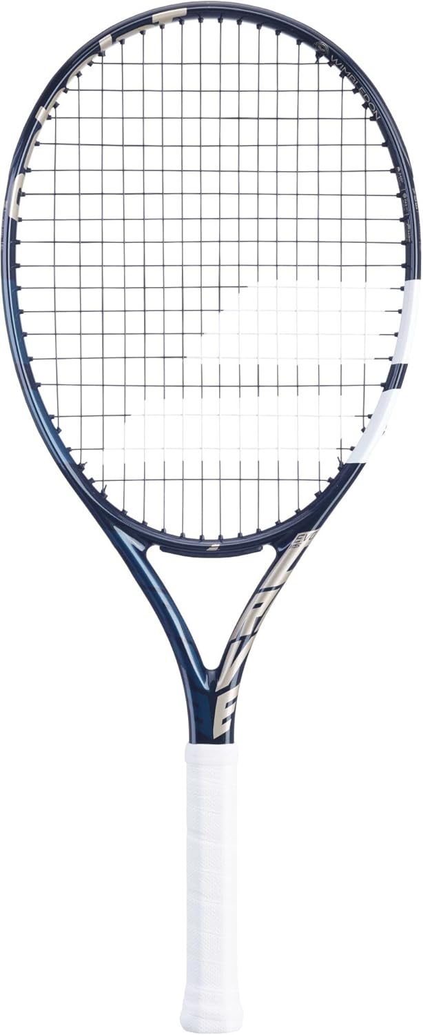 Babolat Evo Drive 115 Wimbledon – Raqueta de tenis (agarre de 4 12 pulgadas), ensartada con 0.56 oz de intestino blanco Syn a tensión de rango medio