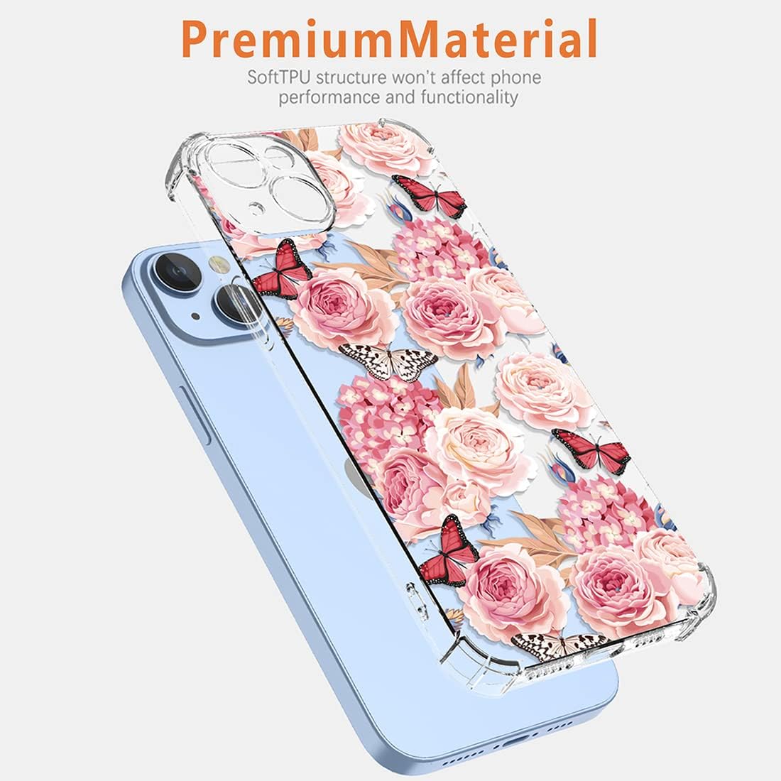 Funda para Xiaomi 11 Lite 5G11 Lite 5G NEMi 11 Youth M2101K9AG Case Clear con TPU Absorción de Choques Slim Floral Patrón Protectora Carcasa Trasera