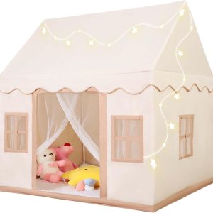 Tienda de campaña grande con alfombrilla para niños pequeños y niños, tienda de campaña interior con luz de estrella y ventanas para niñas y niños Tienda de campaña grande con alfombrilla para niños pequeños y niños, tienda de campaña interior con luz de estrella y ventanas para niñas y niños