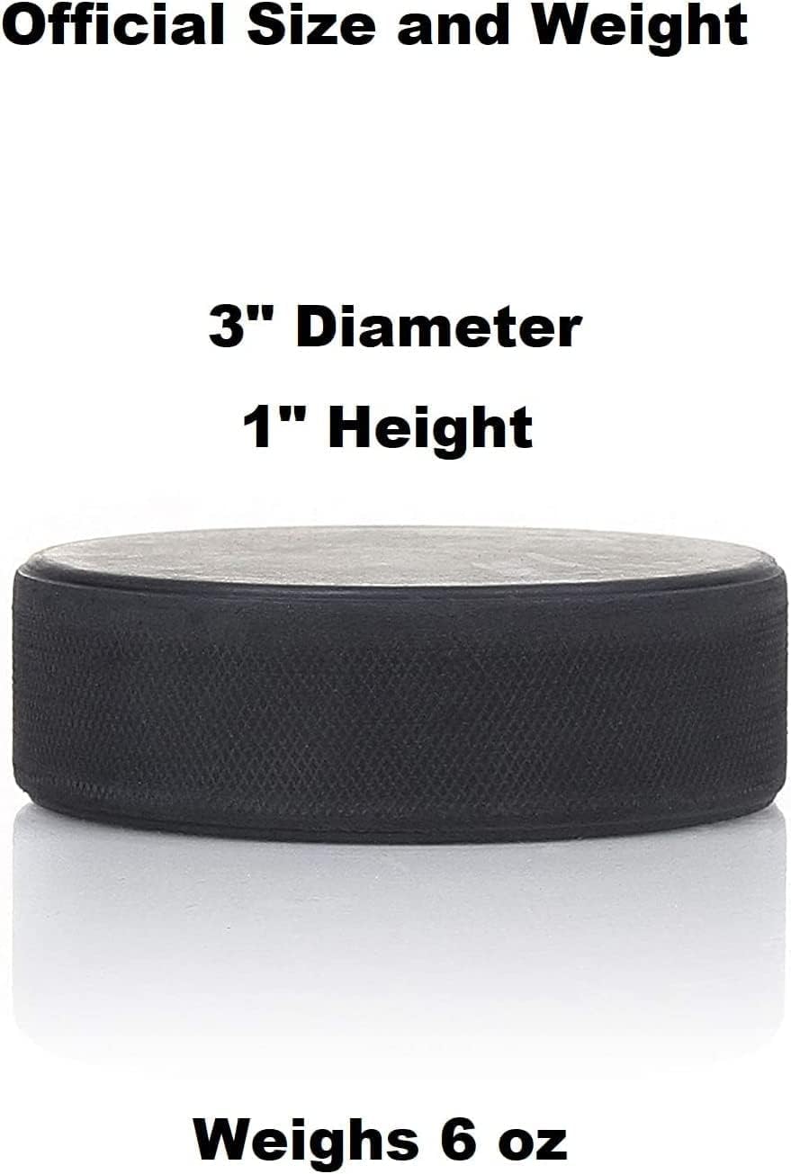 TronX Discos oficiales de hockey sobre hielo  Disco negro de 6 onzas  Tamaño y peso regulados con bolsa de transporte de malla, ideal para manejo de