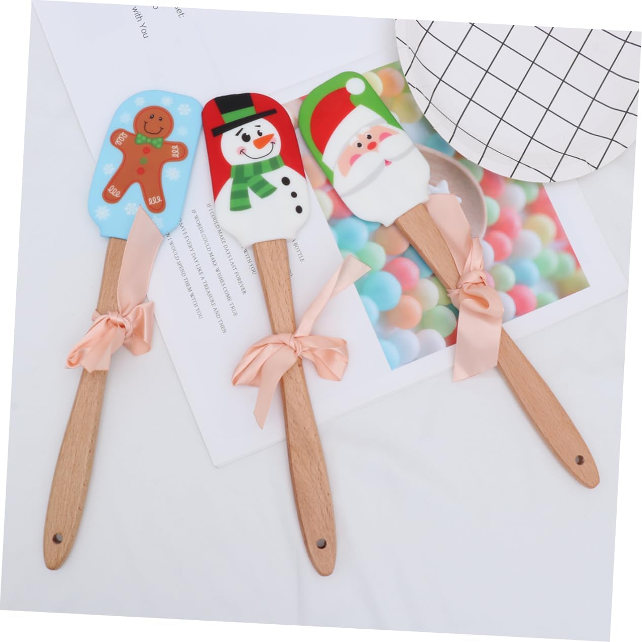 ABOOFAN 9 Pcs Christmas Silicone Spatula Espatulas De Reposteria Butter Scraper for Restaurant Cake Spatula for Bakery Silicon Spatulas Kitchen