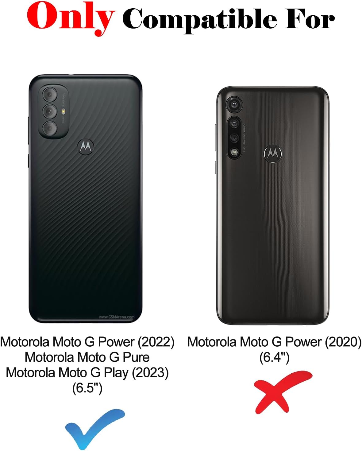 Funda compatible con Moto G Power 2022, de piel sintética, para mujeres y hombres, funda magnética con tarjetero para Moto G Power 2022, color azul