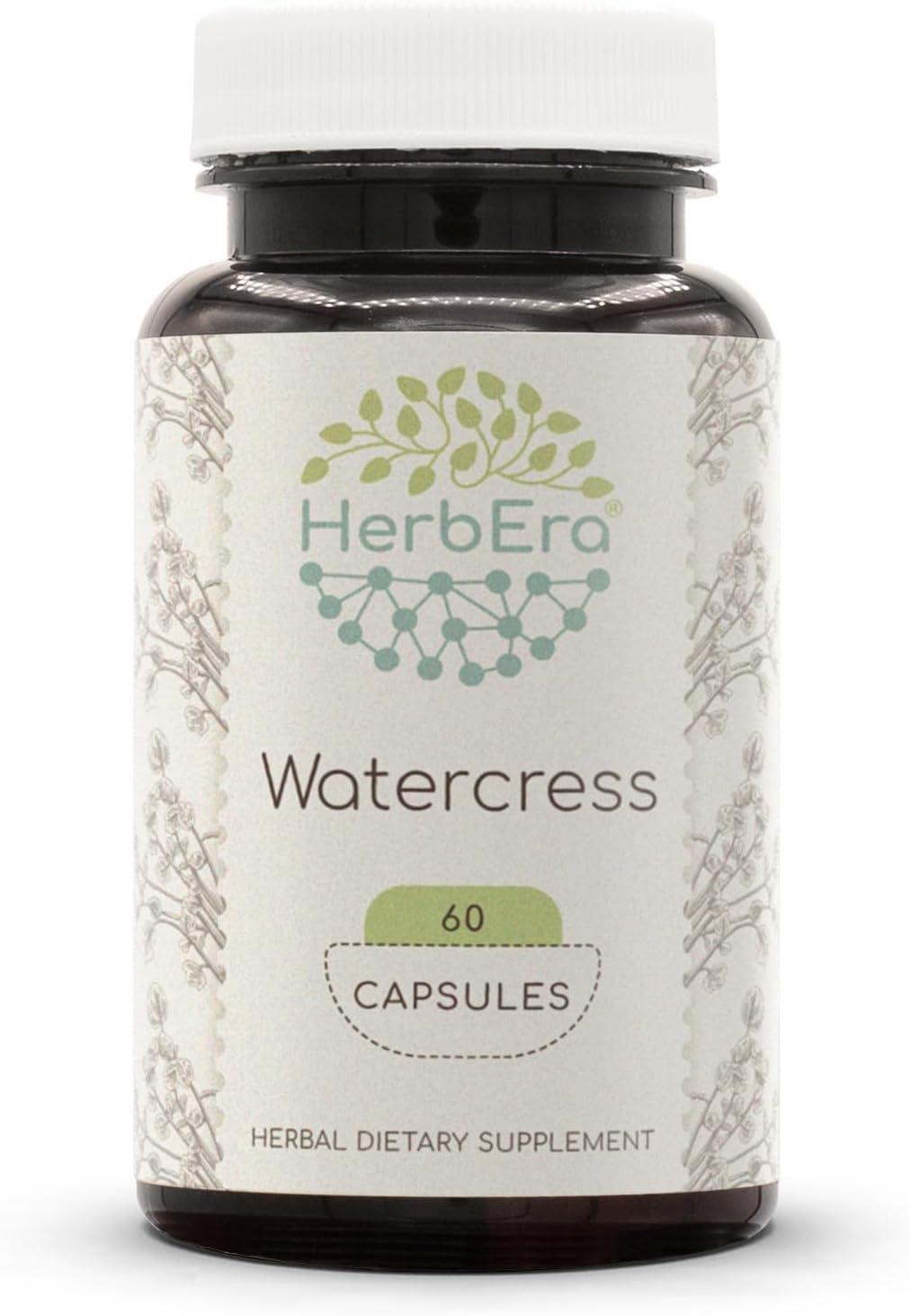 Watercress 60 Capsules, 800 mg, Concentrated Liquid Drops Natural Watercress (Nasturtium Officinale) Dried Herb (60 Capsules)