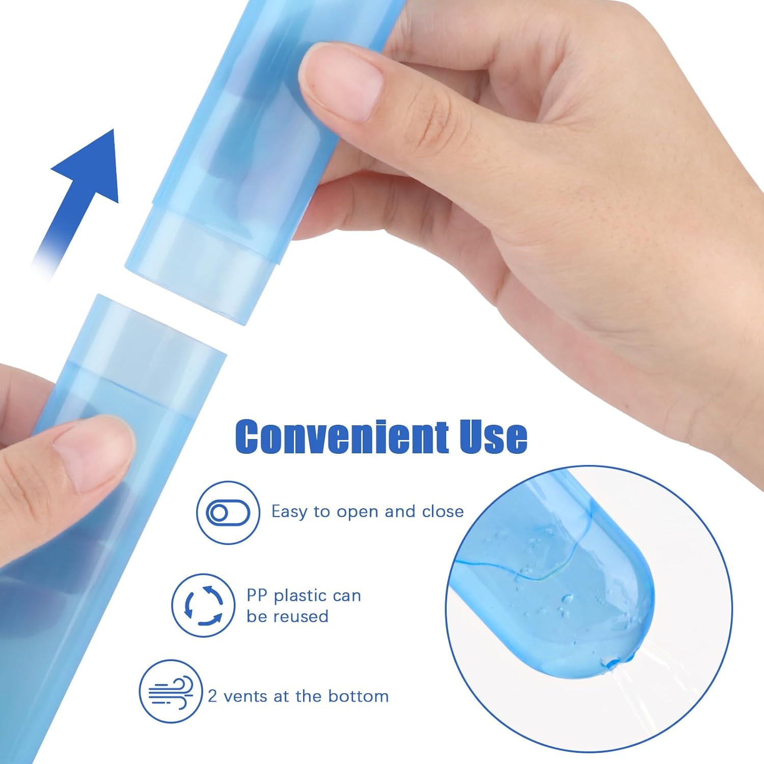Paquete de 6 fundas para cepillos de dientes de viaje, soporte portátil transpirable para cepillos de dientes, contenedor de plástico para viajes,