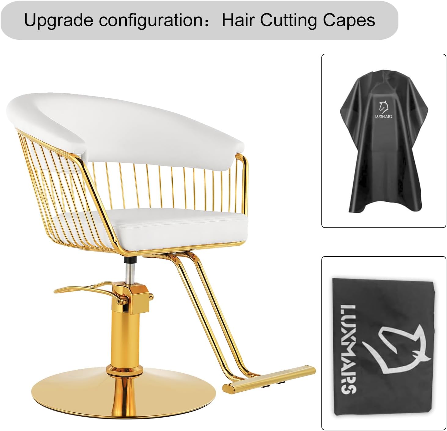 Silla de peluquero Silla de salón Silla giratoria de 360 grados Silla de peluquería hidráulica para el cabello con capacidad de carga 330 libras,