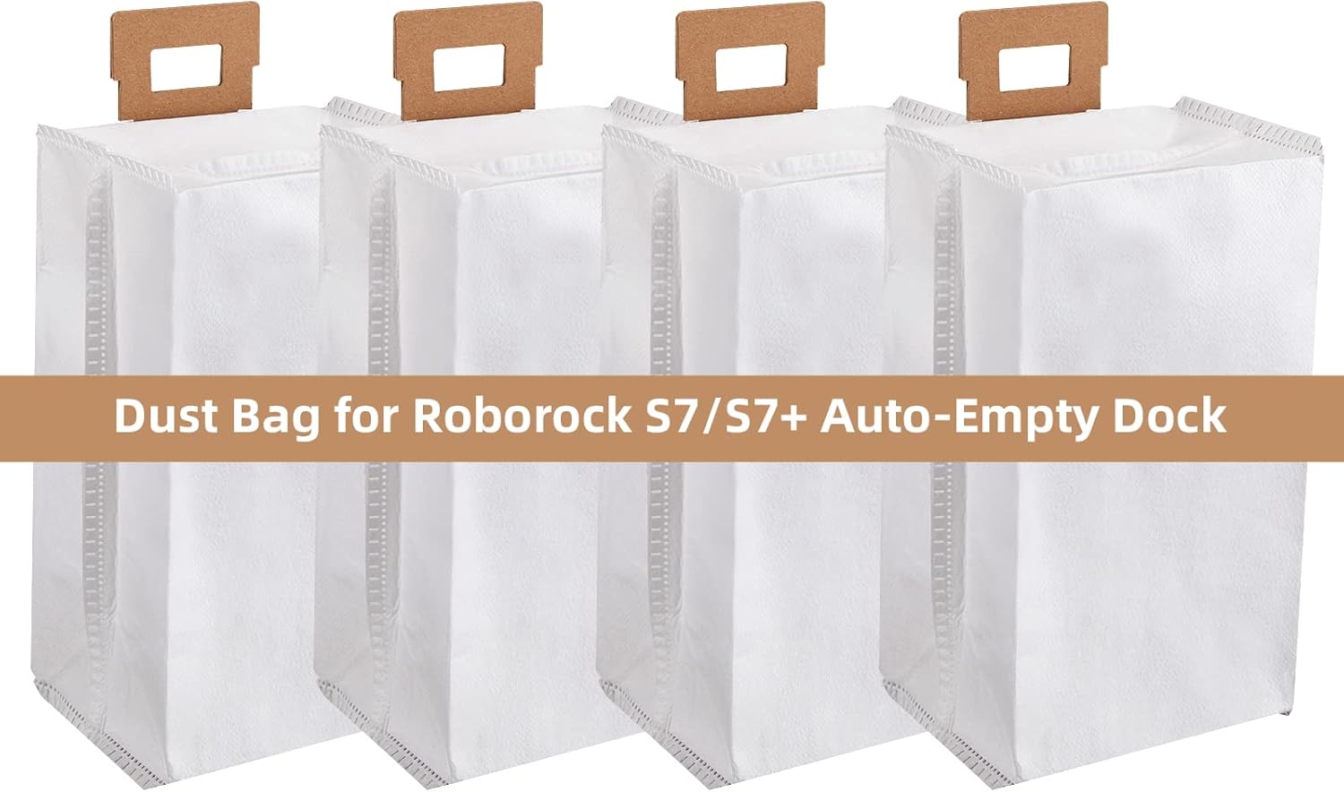 Bolsa de polvo para aspiradora Roborock S7  S7+ Base de vacío automático, bolsa de repuesto de gran capacidad de 3 L (4 unidades)