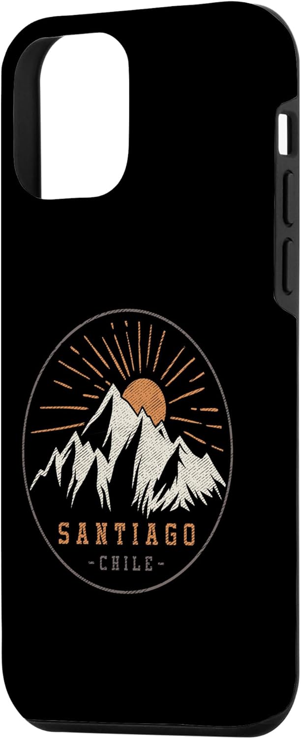 iPhone 12 mini Vintage Santiago Chile Mountains Sunset Retro Grunge Gift Case