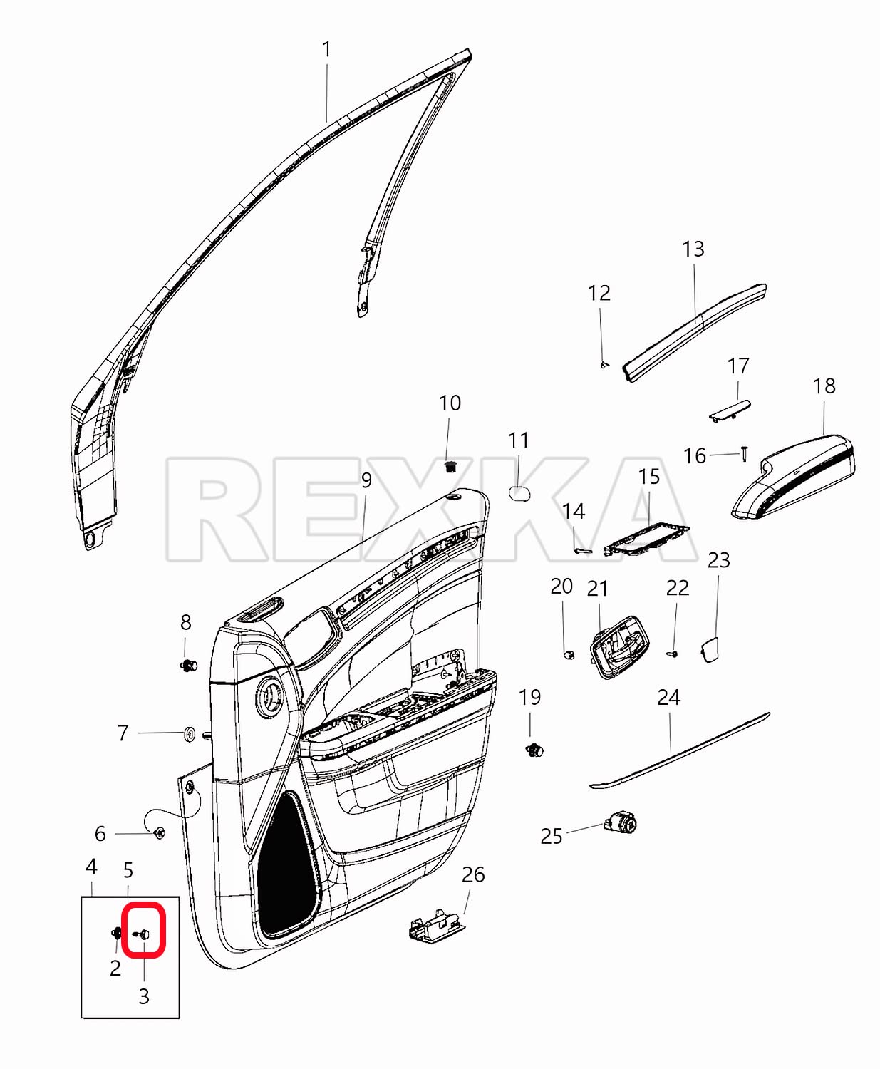 Rexka 25 clips de retención para panel de puerta 6509673AA para Jeep Dodge Ram Chrysler 200, Challenger, Cherokee, Durango, Grand Cherokee, Grand