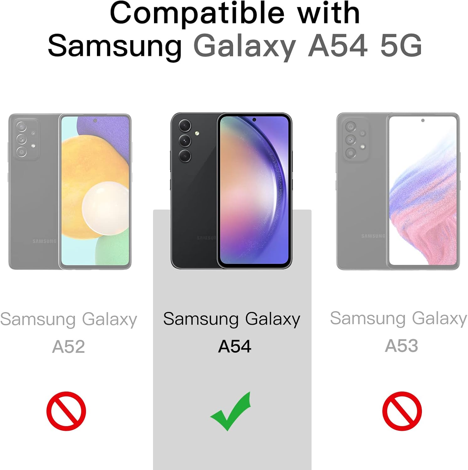 JETech Funda para Samsung Galaxy A54 5G de 6.4 pulgadas, no amarillenta a prueba de golpes, funda protectora para teléfono, parte trasera de