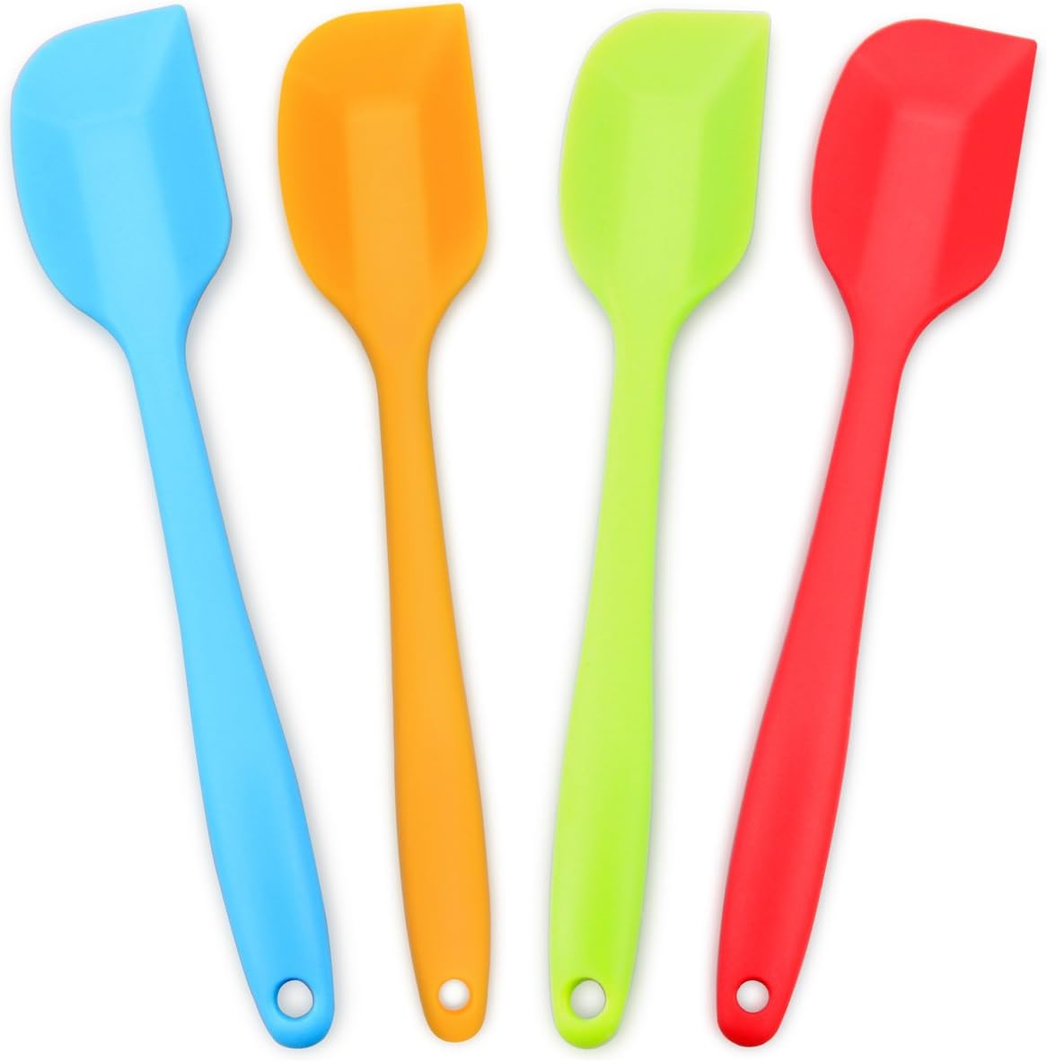 Juego de 4 espátulas de silicona, S, AzulNaranjaVerdeRojo