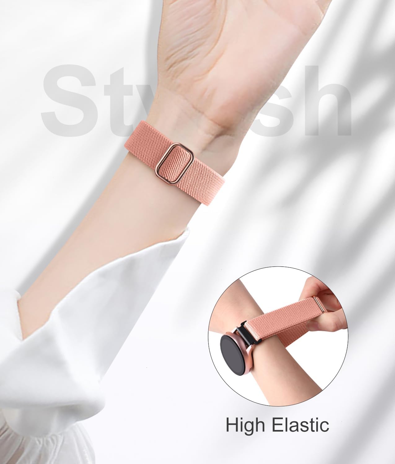 Lerobo Bandas elásticas compatibles con Samsung Galaxy Watch 6 5 4 1.575 in 1.732 in, Galaxy Watch 5 Pro Band 1.772 inWatch 6 4 Classic Band 1.654
