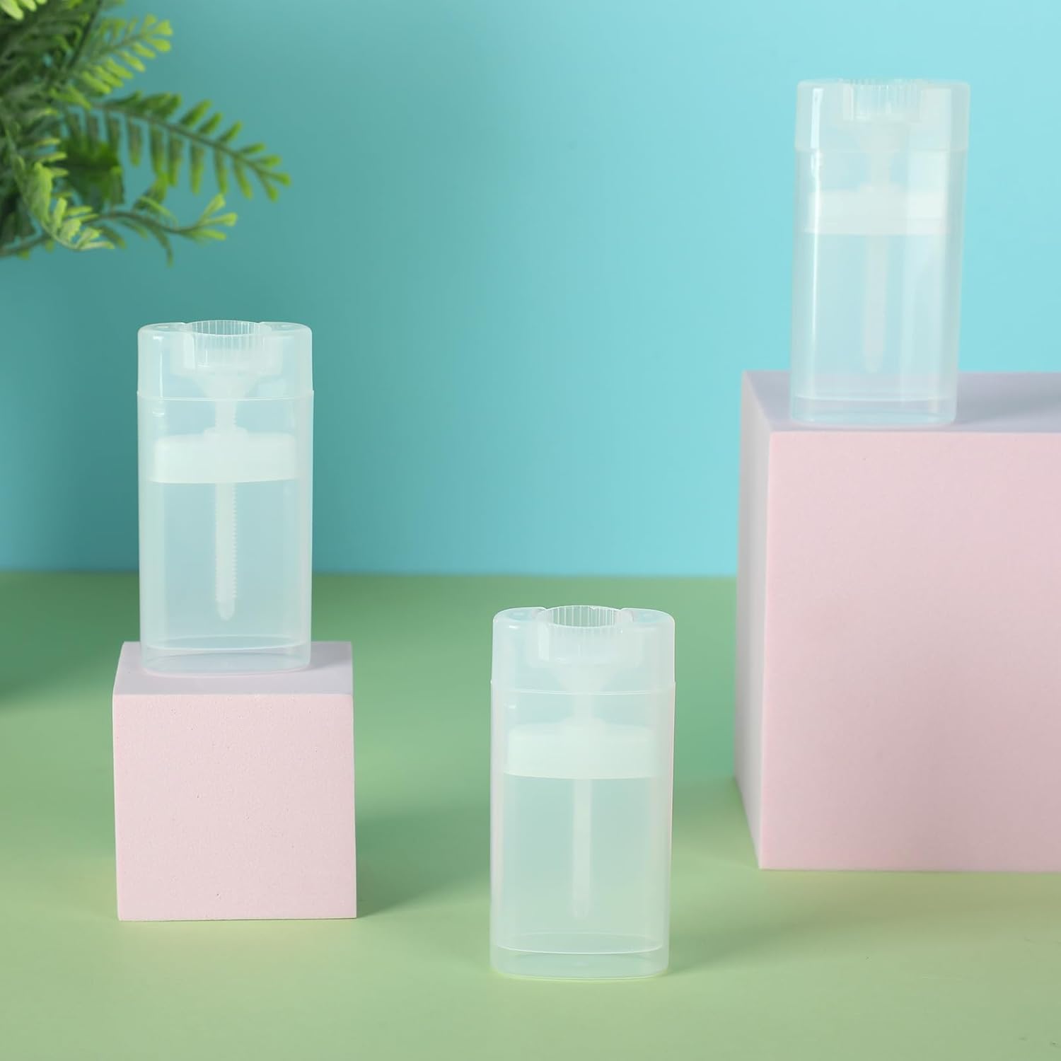 100 recipientes de desodorante vacíos de plástico de 12 oz, desodorante de viaje de 0.5 fl oz, tubos desodorantes recargables, tubos ovalados de