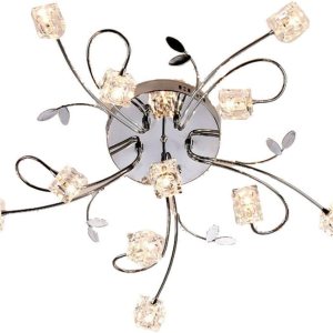 MAMEI Flush Mount Modern Dimmable Ceiling Chandelier Lighting with 11 Lights LED Bulbs and Remote Controller Included MAMEI Flush Mount Modern Dimmable Ceiling Chandelier Lighting with 11 Lights LED Bulbs and Remote Controller Included