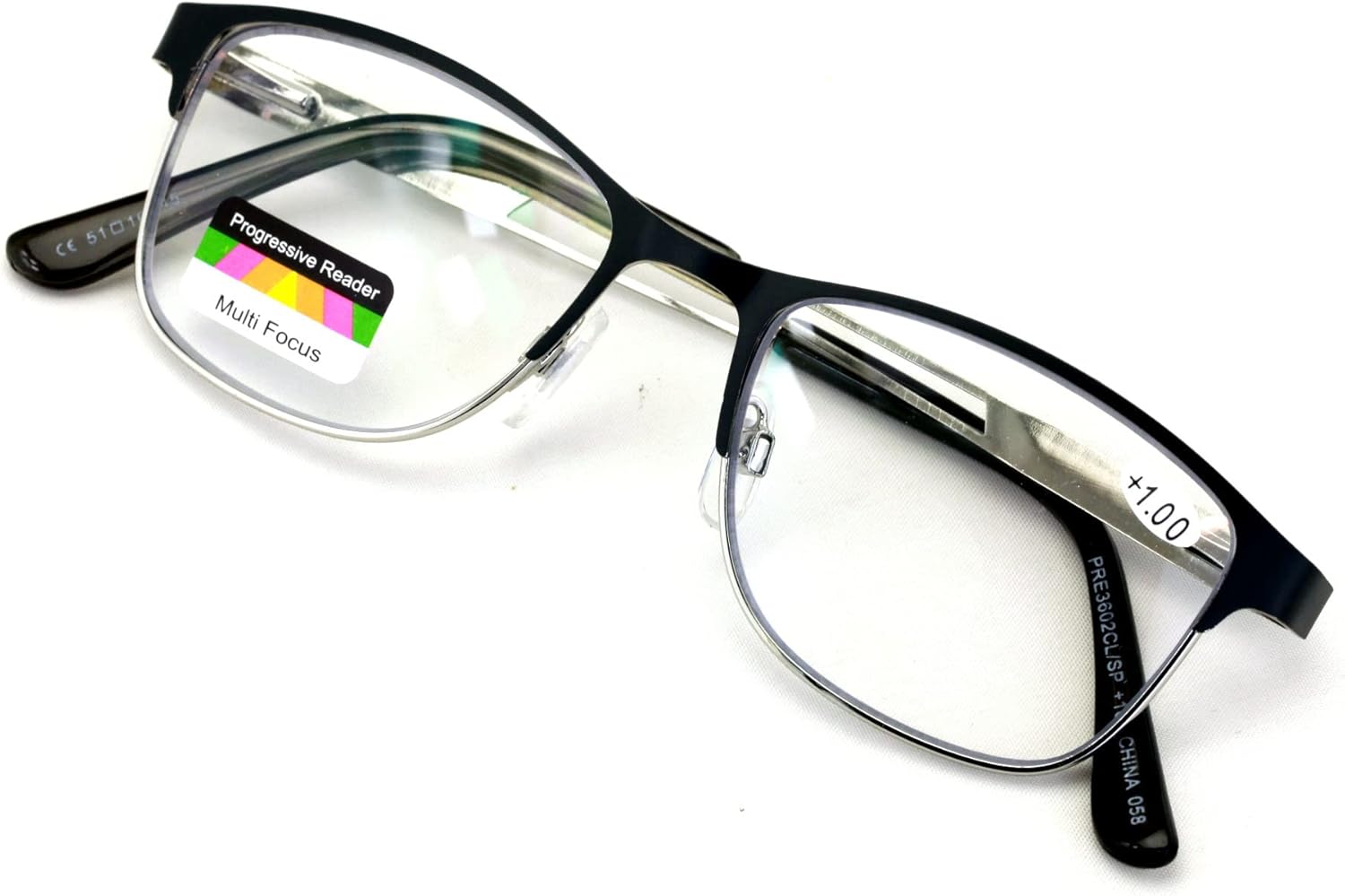 V.W.E. Lentes de lectura trifocales de metal sin línea para mujer, con revestimiento antirreflectante