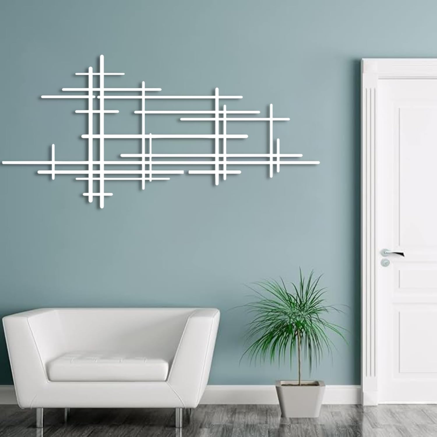 Arte de pared de metal, arte de pared geométrico de metal, arte de pared geométrico, decoración de pared geométrica de metal, arte abstracto de
