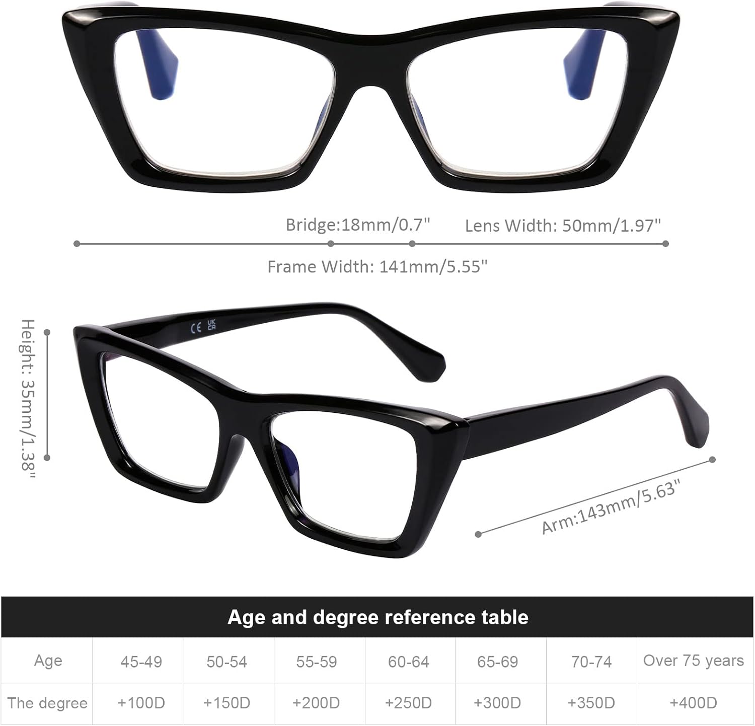 DOOViC Paquete de 3 lentes de lectura a la moda para mujer, diseño de ojo de gato con bloqueo de luz azul, lectores de computadora