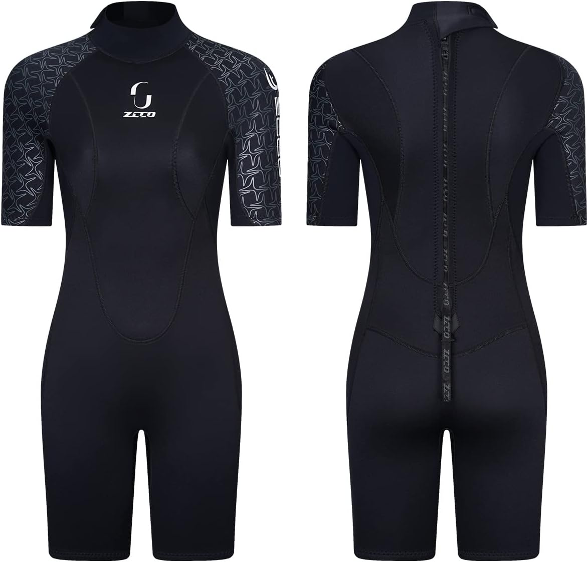Traje de neopreno corto para hombre de 0.118 pulgadas para mujer, traje de buceo con cremallera trasera, piel de buceo, canoa, pesca submarina,