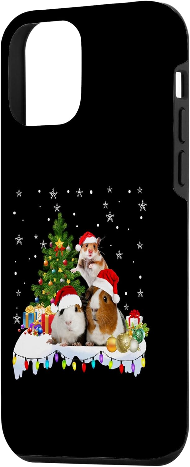 iPhone 12 mini Christmas Guinea Pig Pajama xmas santa hat tree kids girls Case