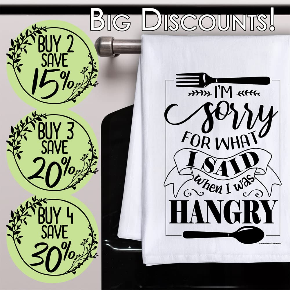 I’m Sorry for What I Said When I Was Hangry – Funny Kitchen Towels Decorative Dish Towels with Sayings, Funny Housewarming Kitchen Gifts – Multi-Use