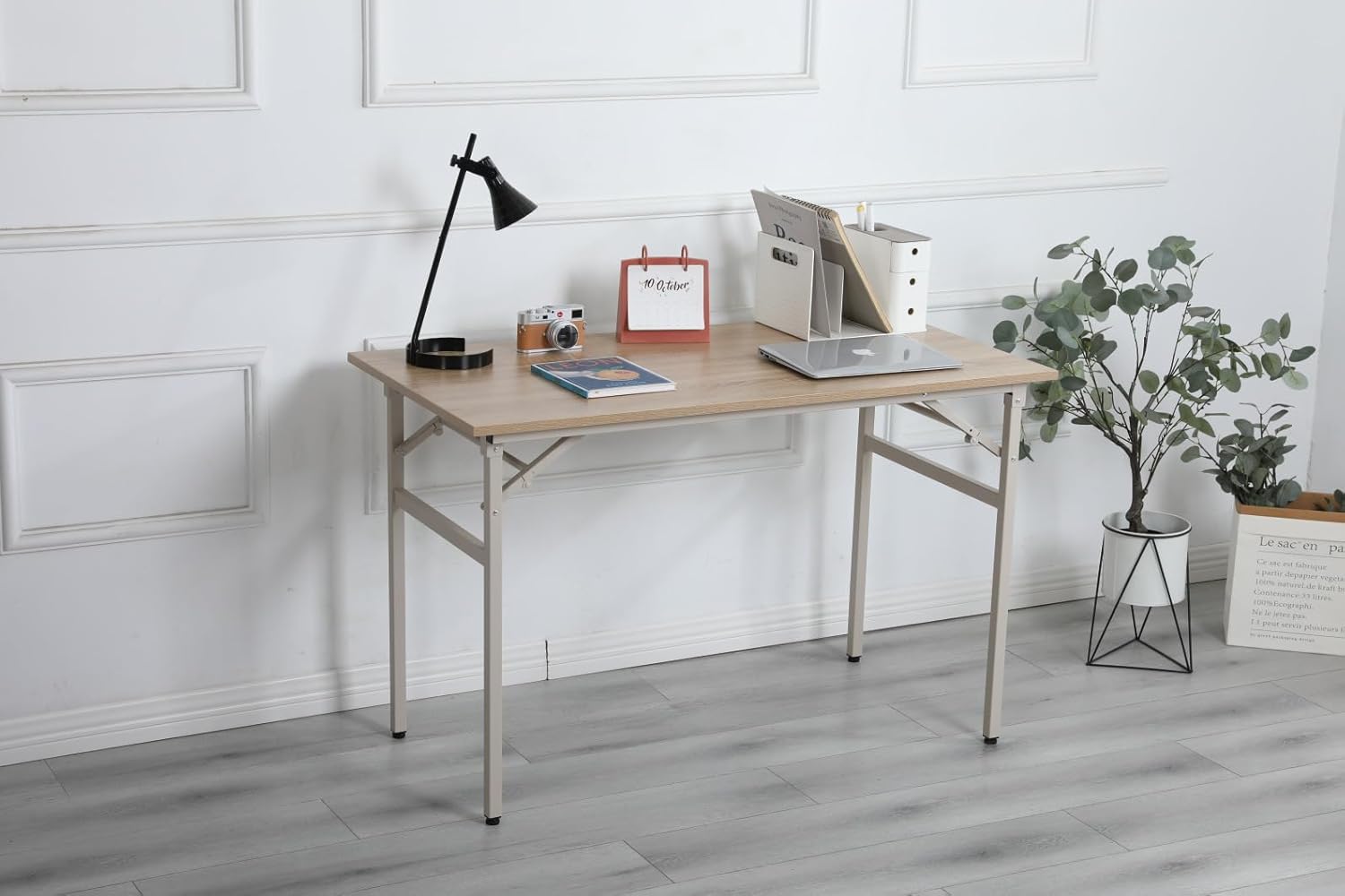 Escritorio, mesa plegable, escritorio de computadora con almohadilla ajustable para las piernas, escritorios de oficina en casa, escritorio de