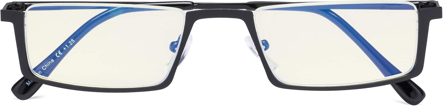 CessBlu Lentes de filtro de luz azul para hombres y mujeres, anteojos de lectura para computadora de lectura de media llanta