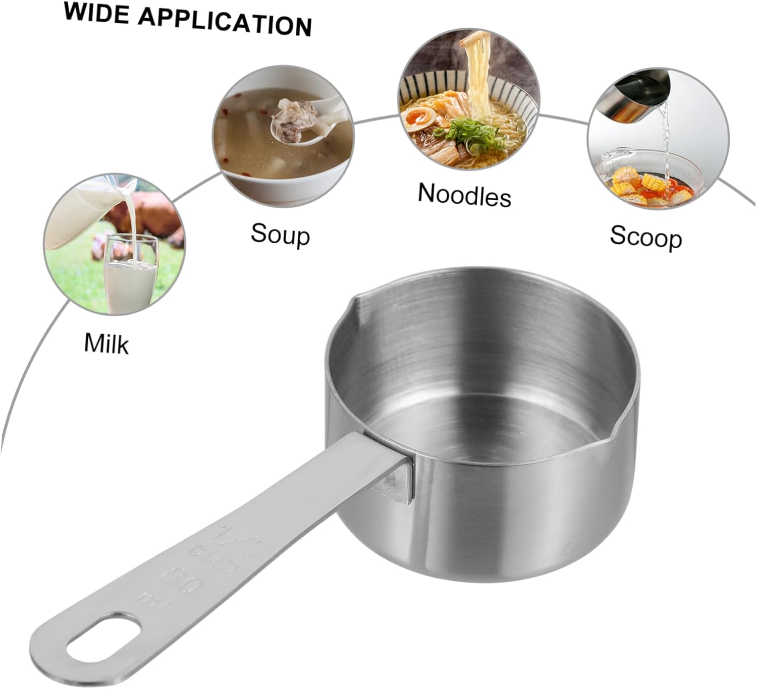Ollas de cocina Herramienta Crema Leche Mini Calentador de Mantequilla Cazo de Acero Pequeño Utensilios de Cocina Cuchara Medidora Mini Cuchara de
