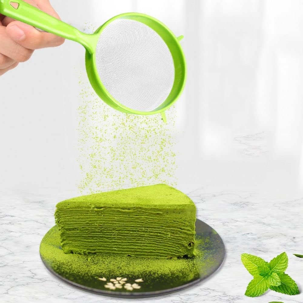 3 unidsset de plástico de malla fina colador de tamiz de alimentos colador con mango para hornear herramienta de cocina té jugo pasta tamiz