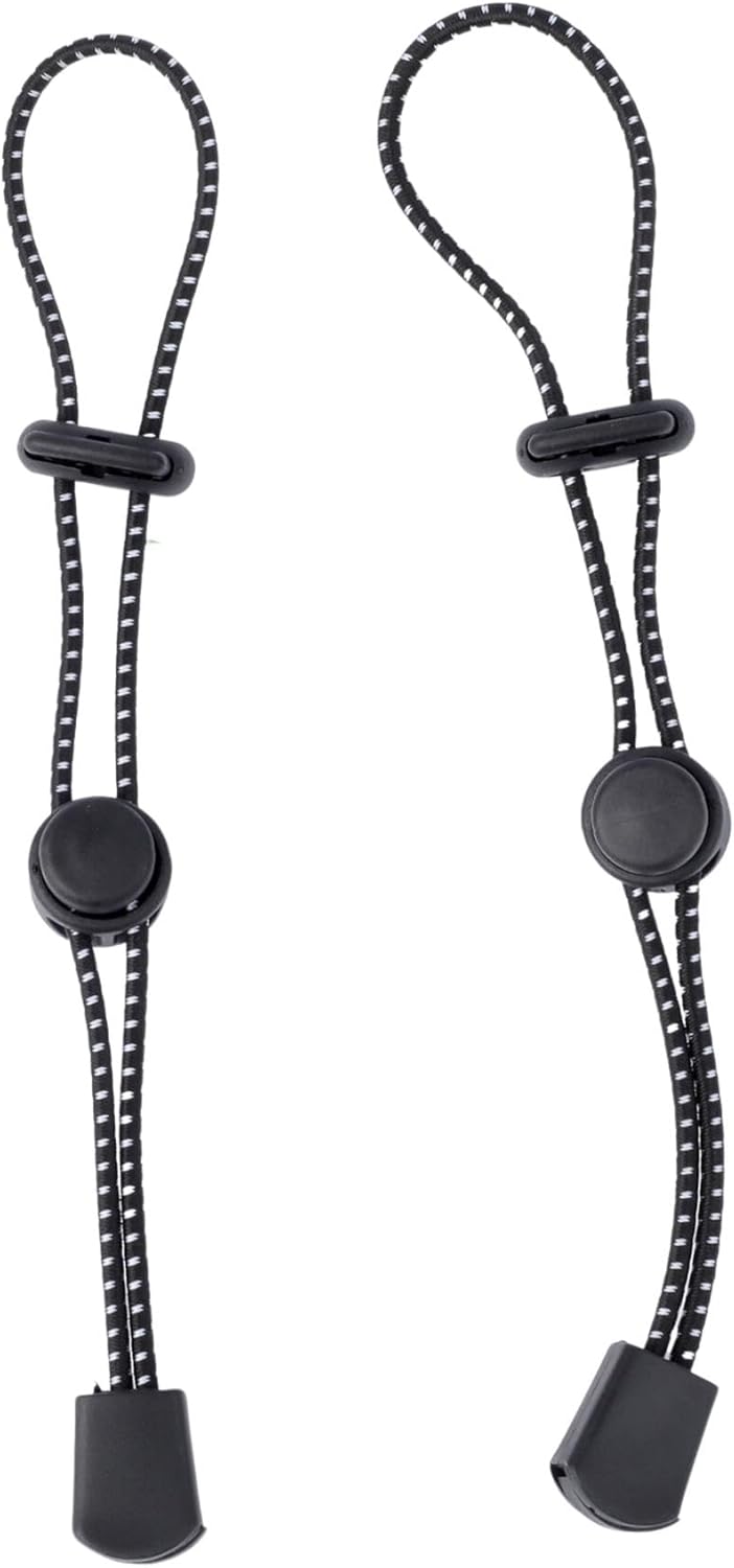 2 soportes ajustables negros para palos de senderismo, hebilla de fijación para bastón de caminar con cordón elástico, cordones de seguridad para