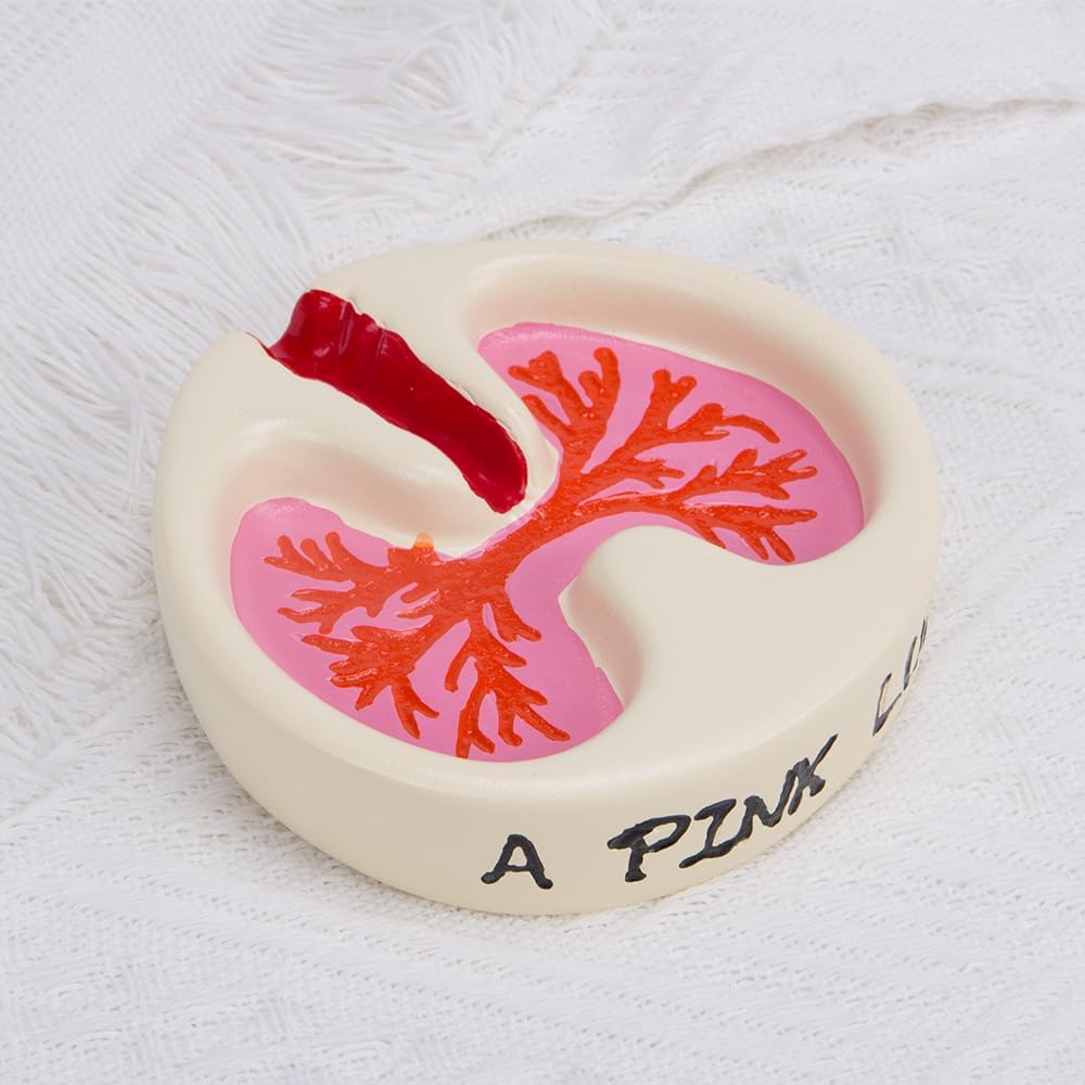 ZORZA Cenicero creativo con forma de pulmón de resina, divertido cenicero para decoración de mesa del hogar, regalo único para hombres y mujeres
