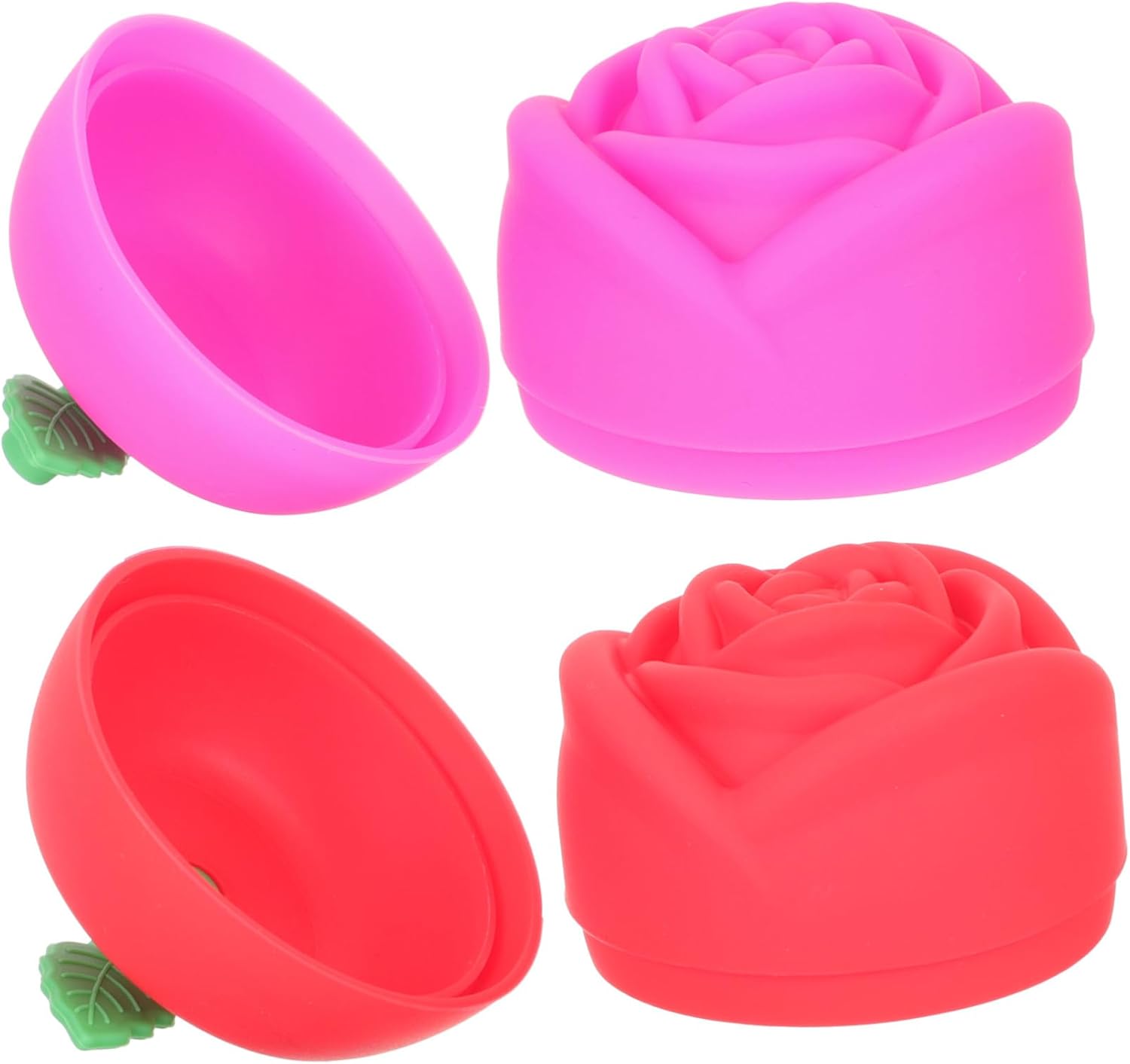Zerodeko 4 Pcs Molde De Para Resina Sphere Mold Ice Cream Ball Maker Rose Ice Cube Mold Rose Fondant Molds Lidded Ice Making Molds Rose Chocolate