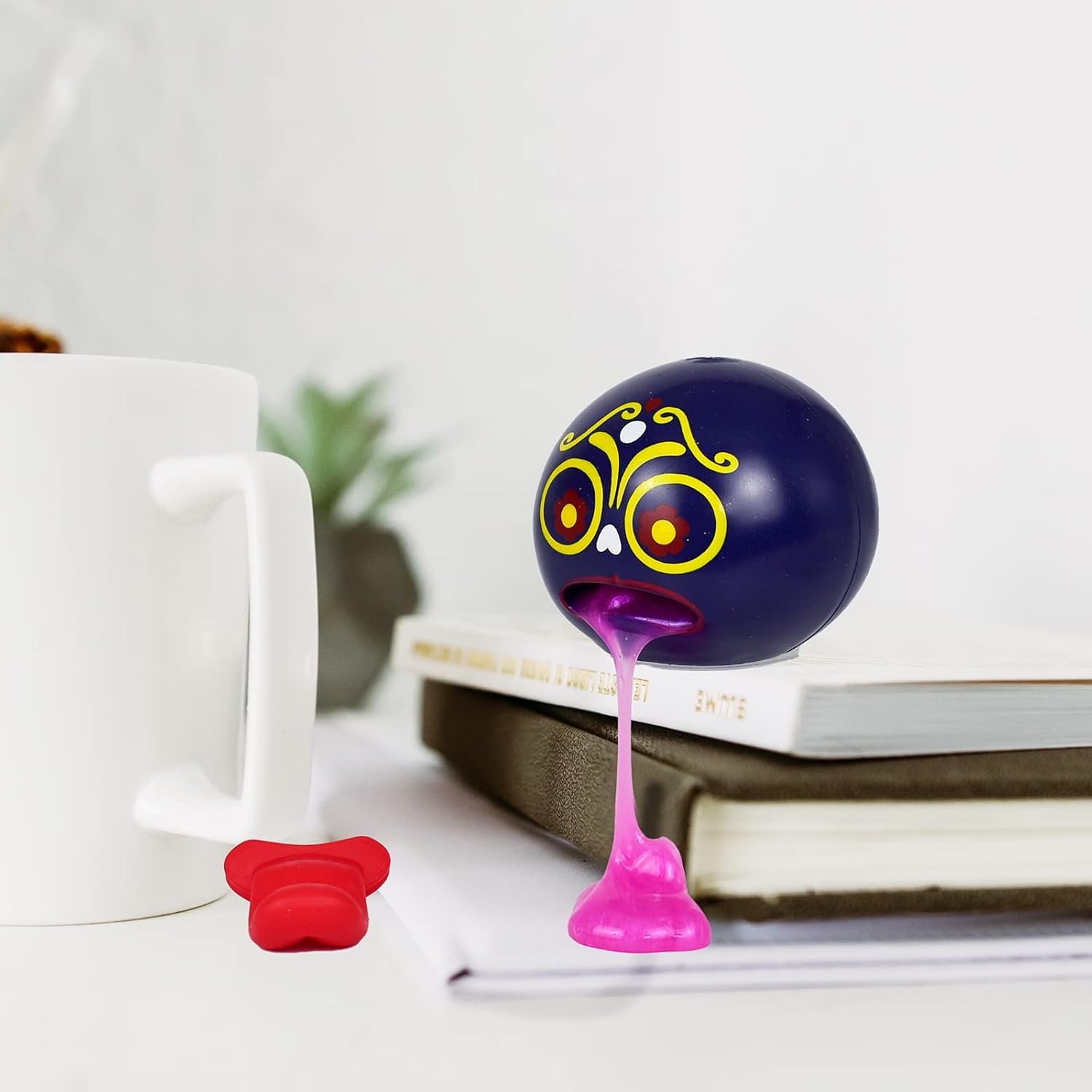 BB SCIENCE Slime ups 3.2In Round Expression Stress Ball, Novelty Stress Relief Squeeze Toys, Tricky Play Fidget Toys, Vent Decompression Slime Ball