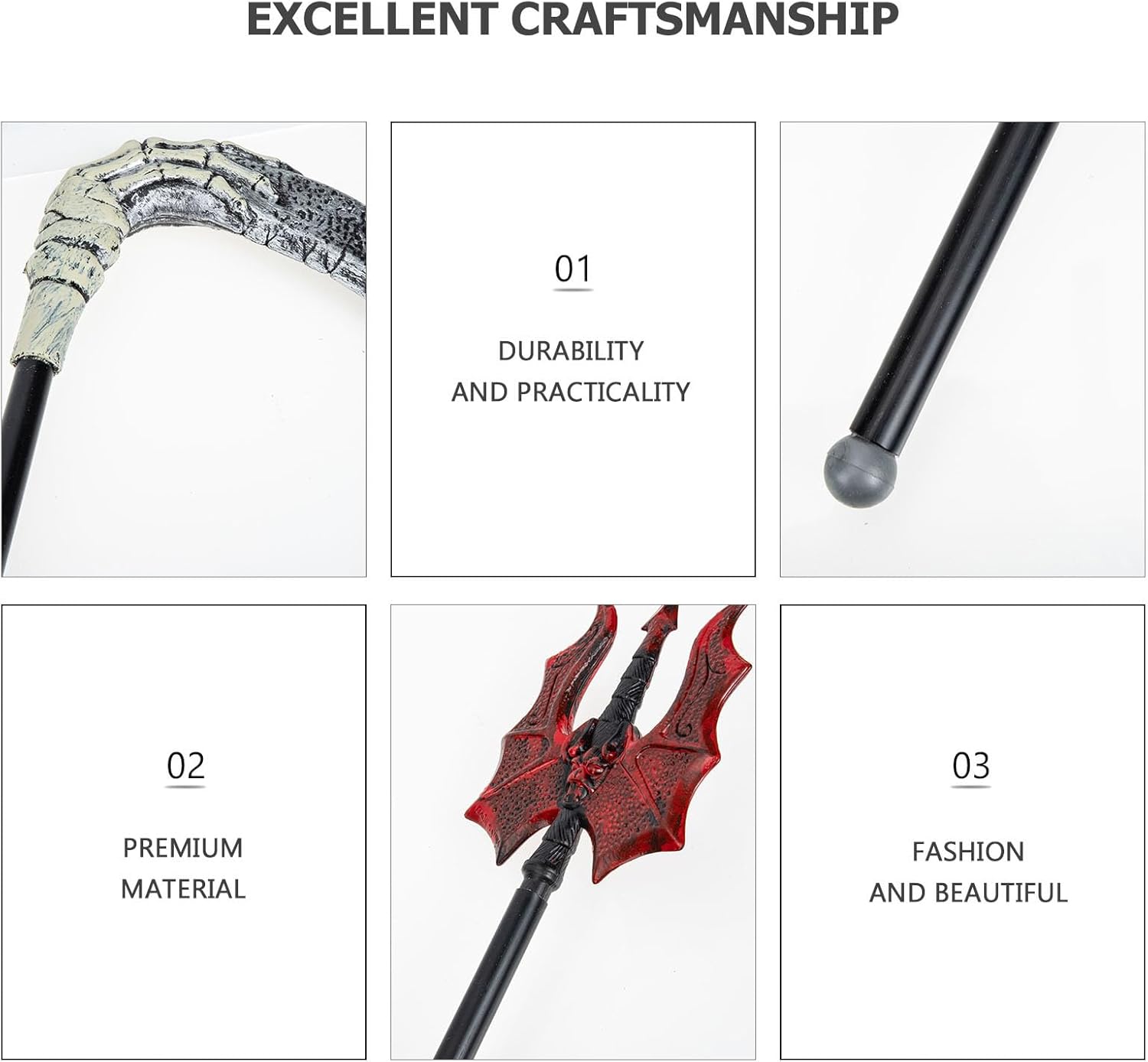 Tenedor de diablo, 2 piezas, tres tenedores, juguetes de Halloween, accesorios rojos, disfraces de Halloween para utilería, cuchillo falso