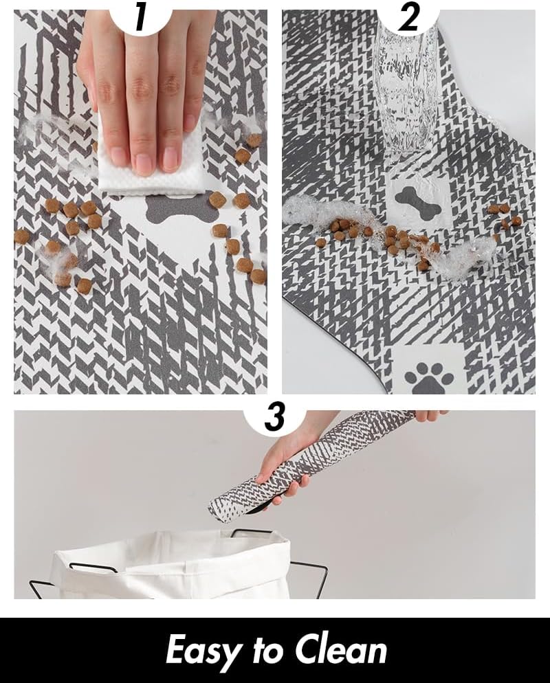 Tapete de comida para perros – Tapete absorbente de comida para mascotas – Tapete para cuenco para perros con forma de hueso, tapete de alimentación
