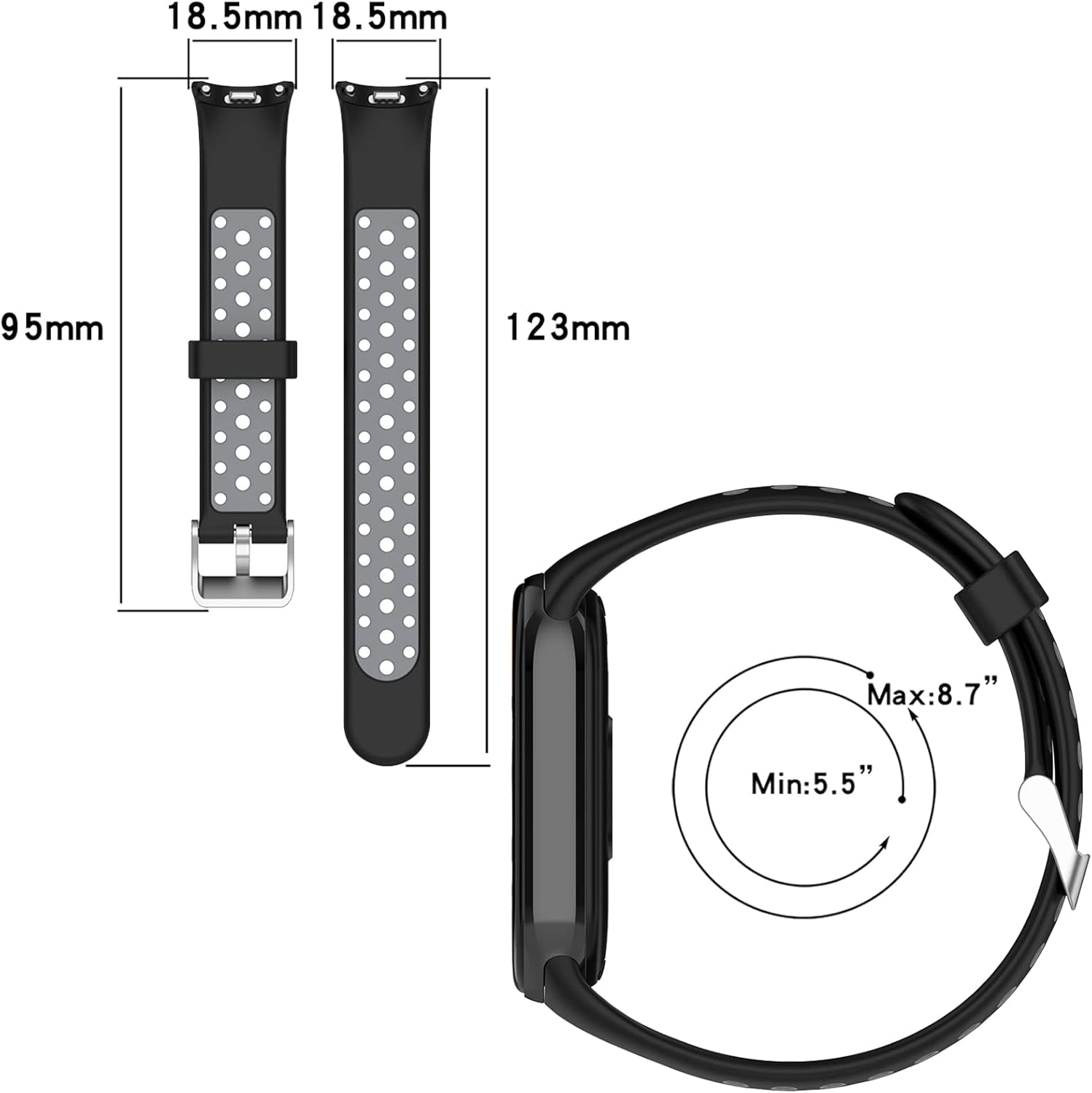 FitTurn Correas de muñeca coloridas compatibles con Xiaomi Smart Band 8, correas de repuesto deportivas ajustables y cómodas para Xiaomi Mi Band 8