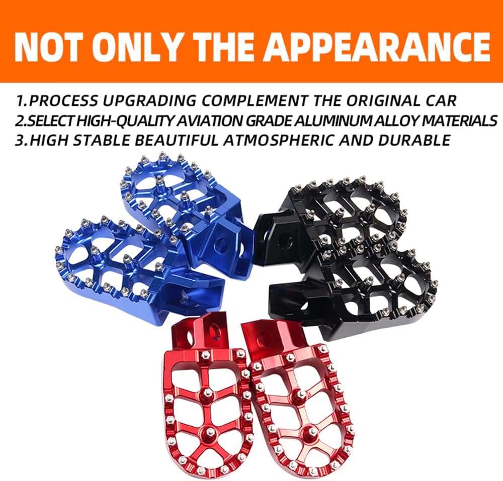 Reposapiés de motocicleta CNC Wide Foot Pegs Pedal para Yamaha YZ80 YZ125 YZ250 YZ500 YZ490 WR200 WR250 WR500 TTR90 TTR110 TTR125 TTR250 XT250