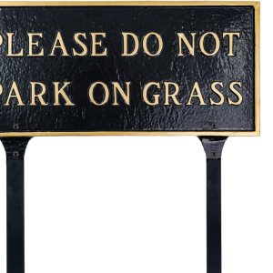 Placa con texto en inglés “Please Do Not Park on Grass States” – No estacionar en el césped – Placa de exhibición para césped – Fácil de instalar Placa con texto en inglés “Please Do Not Park on Grass States” – No estacionar en el césped – Placa de exhibición para césped – Fácil de instalar