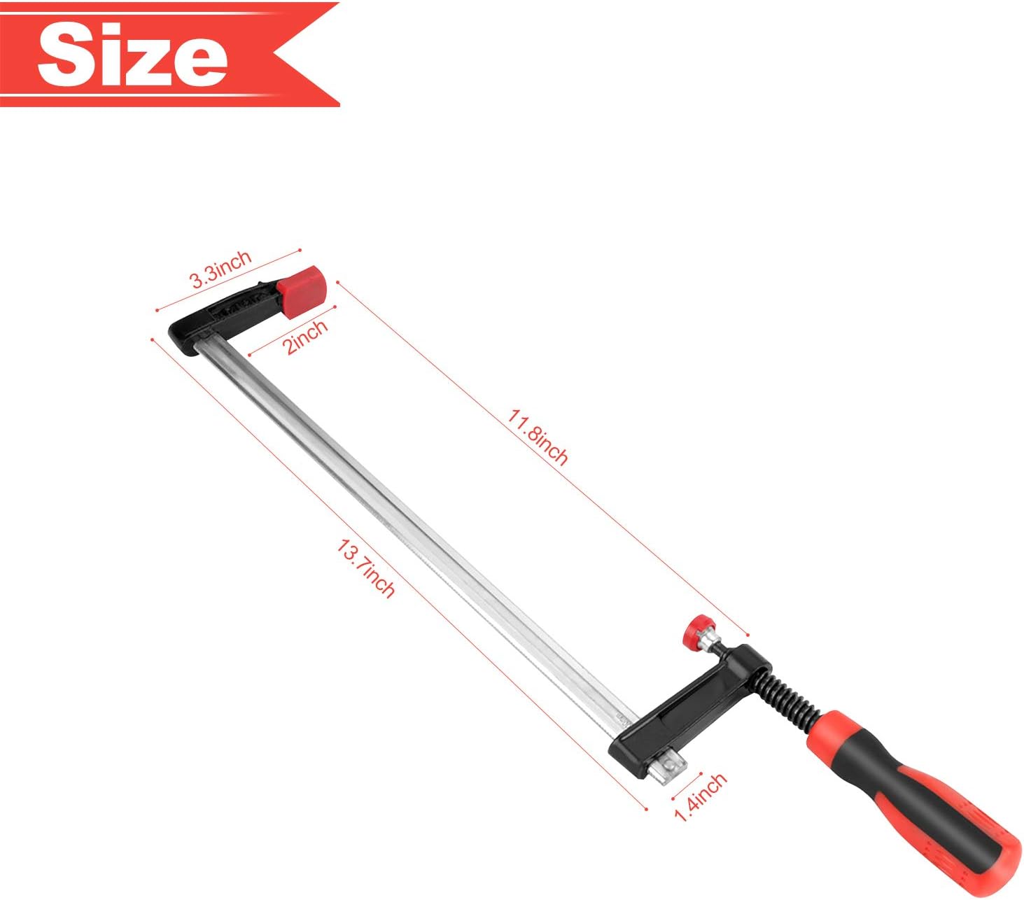 Juego de abrazaderas F, 4 piezas de 13.7 pulgadas de acero resistente para carpintería, juego de abrazaderas de madera DIY herramienta de mano con
