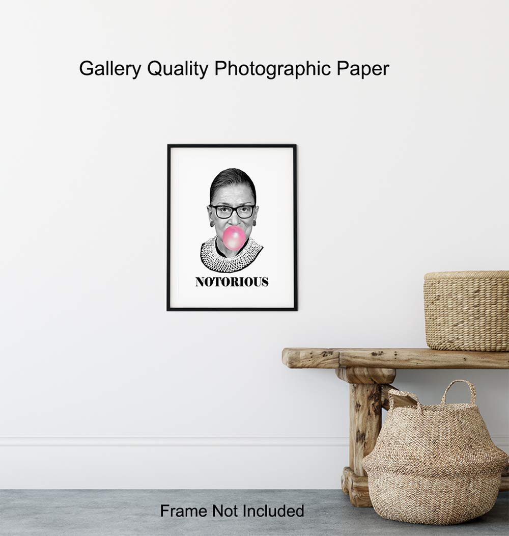 Ruth Bader Ginsburg Wall Art Print – Funny Notorious RBG Poster – Modern Chic Home Decor for Bedroom, Living Room, Office – Great Gift for