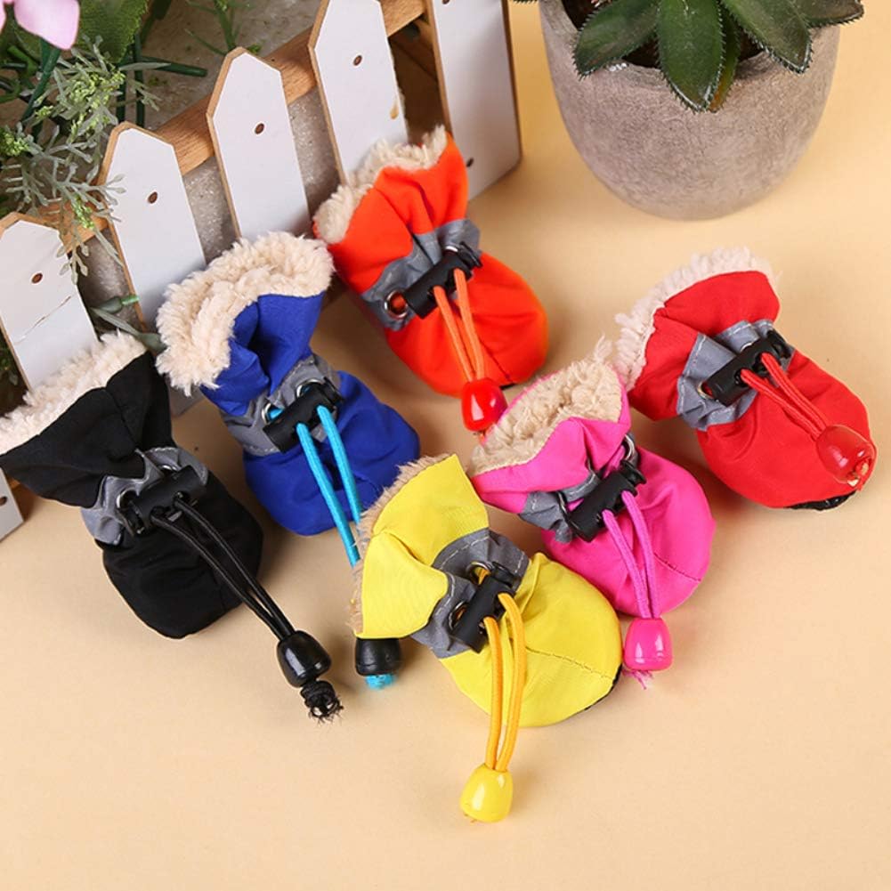 Zapatos para mascotas, botas para perros, protege las patas de perro, 4 unidadesjuego de botas de lluvia cálidas de invierno para mascotas, zapatos