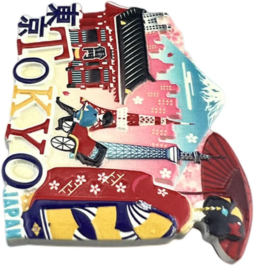 Tokio Japón – Imán de recuerdo para nevera en 3D, hecho a mano para nevera, colección de decoración para el hogar y la cocina