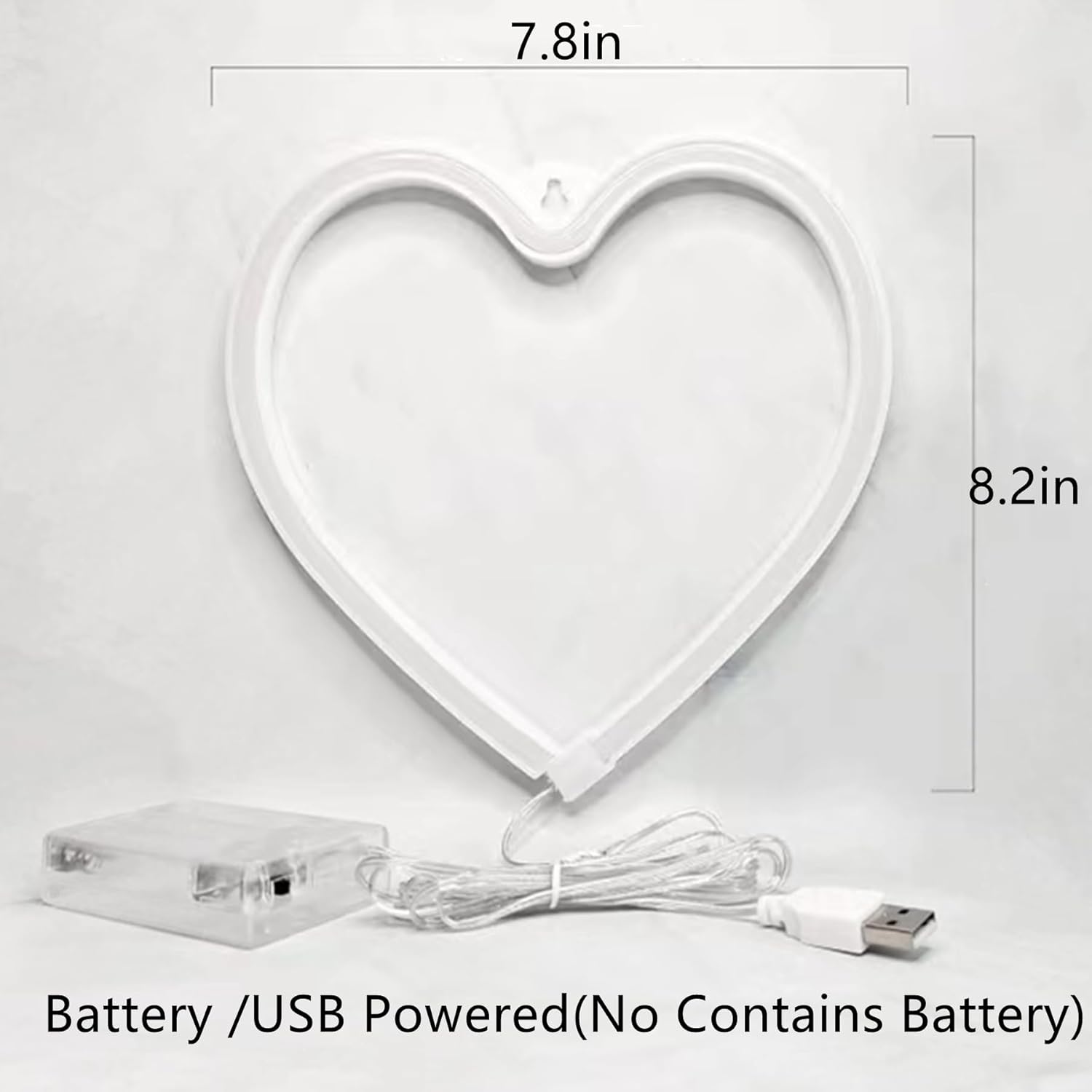 2 letreros de neón de corazón de San Valentín, funciona con pilas, luces LED de neón rosa, decoración de pared para dormitorio, cocina, puerta,