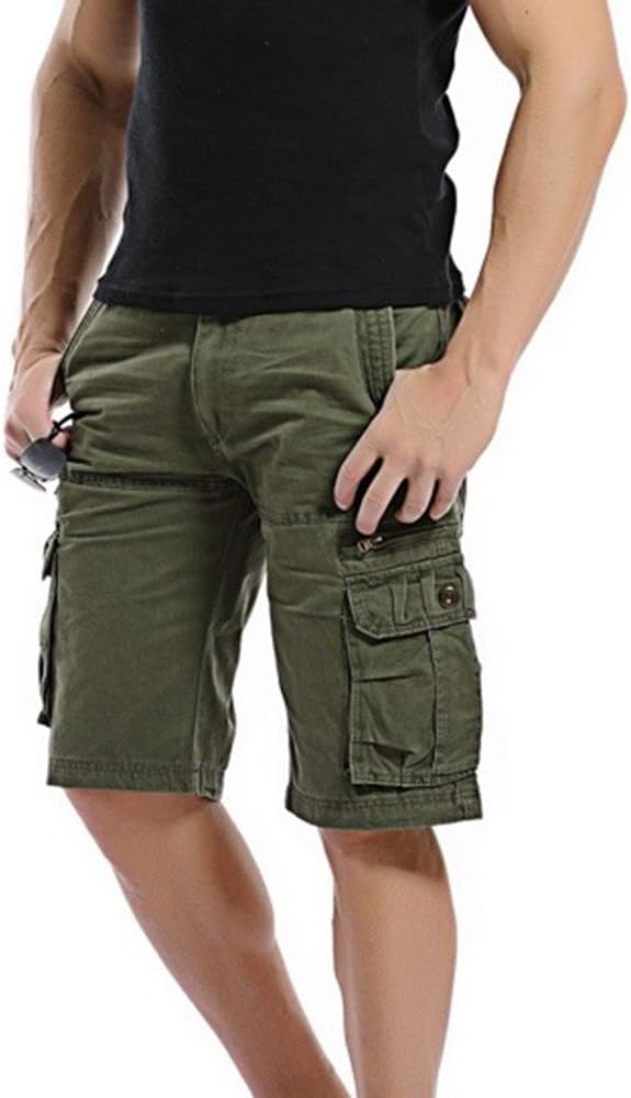 Pantalones cortos cargo para hombre, ajuste clásico, ligeros, Ripstop, para senderismo, trabajo al aire libre, con múltiples bolsillos