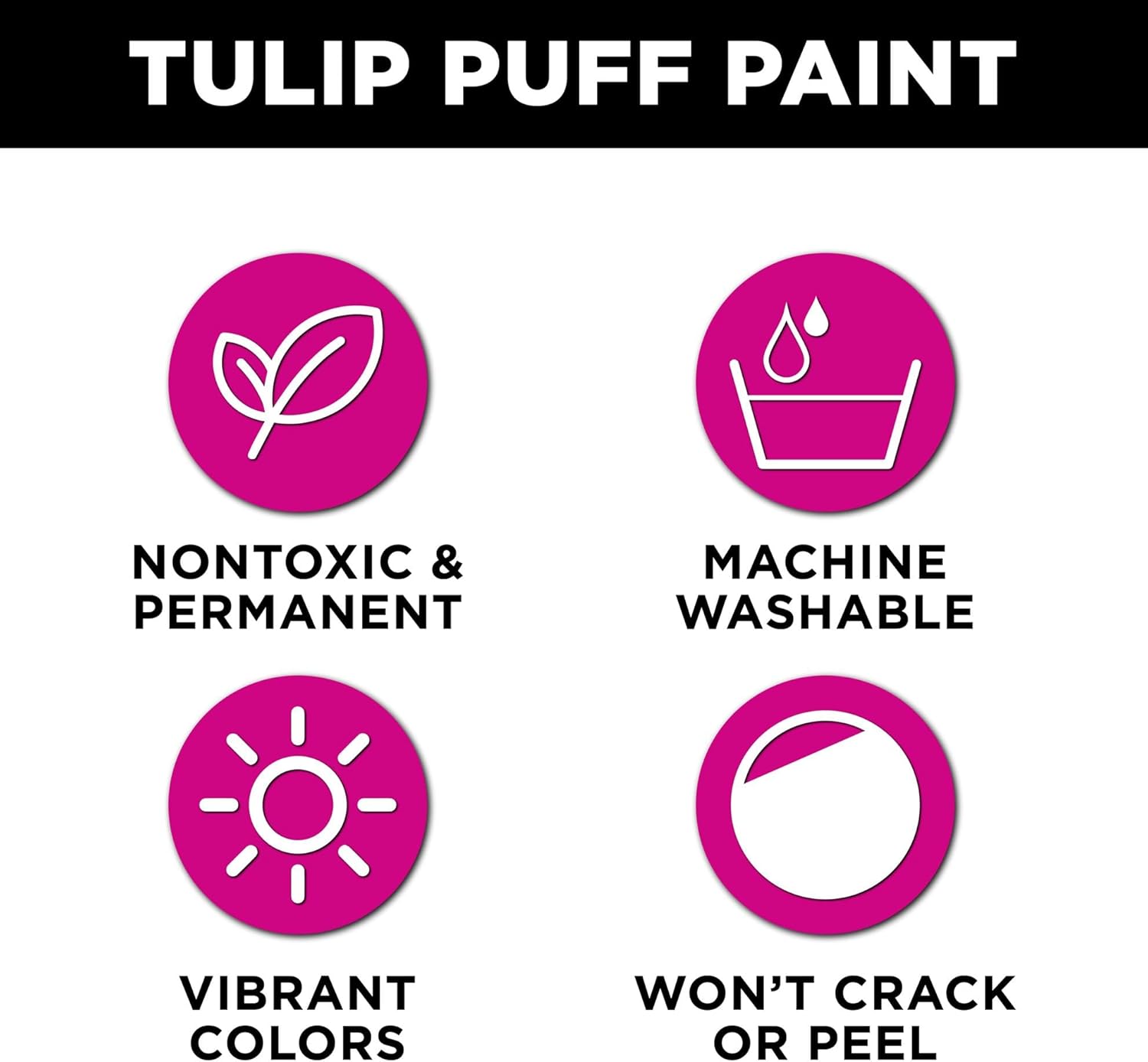 TULIP Puff Paint – Paquete de 20 unidades, arcoíris suave, paquete de pintura de tela dimesnional