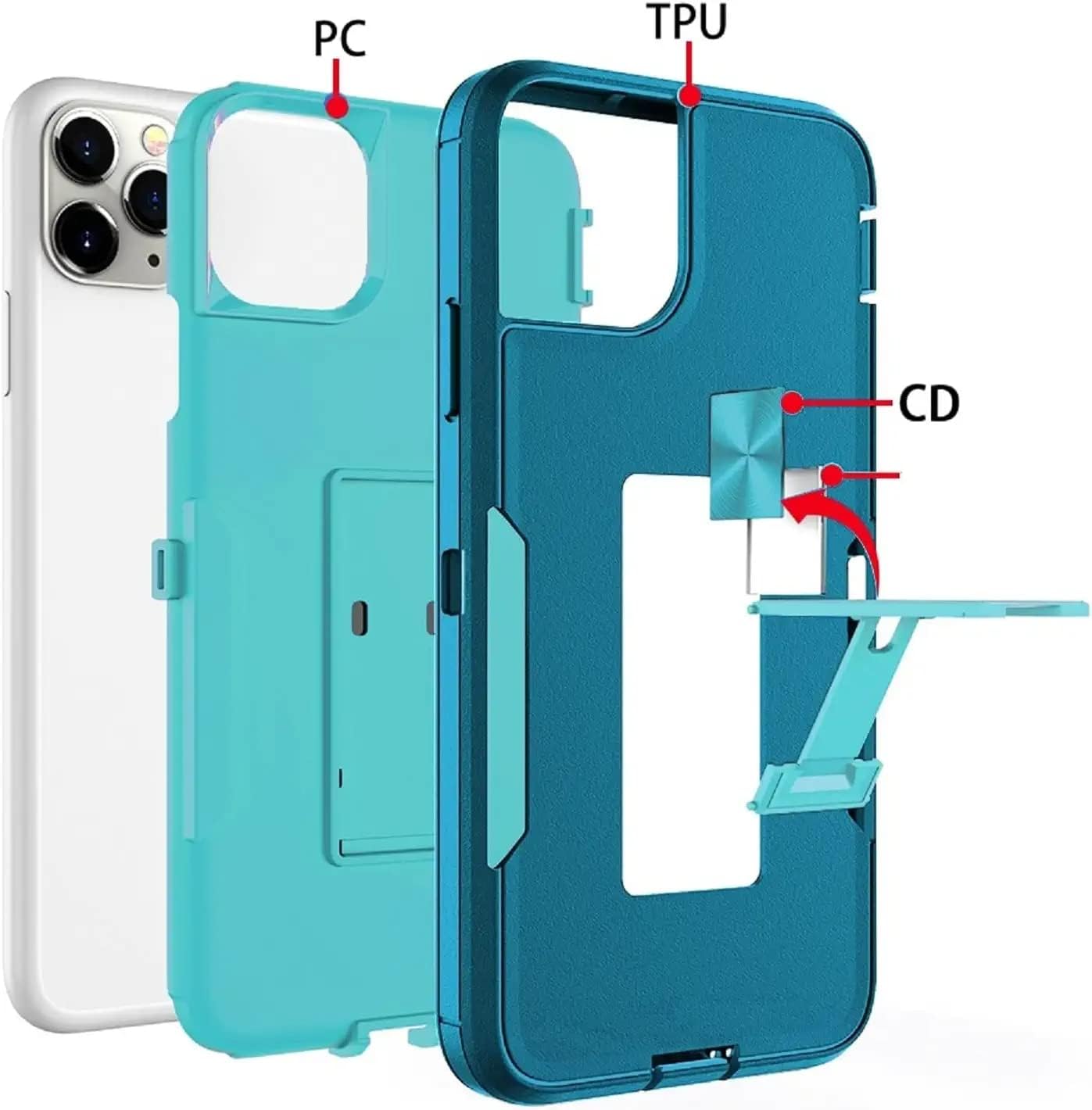 wulibox Funda de diseño profesional para iPhone 11 Pro Max con soporte, protección contra caídas de grado militar, apta para soporte magnético de