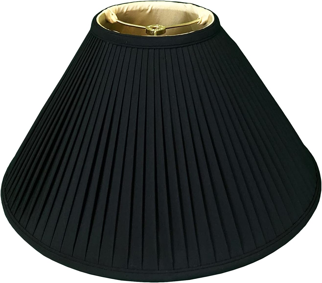 Royal Designs Coolie Empire – Persiana básica plisada lateral, color negro con dorado, 5 x 14 x 9.5 pulgadas (BS-727-14BLKGL)
