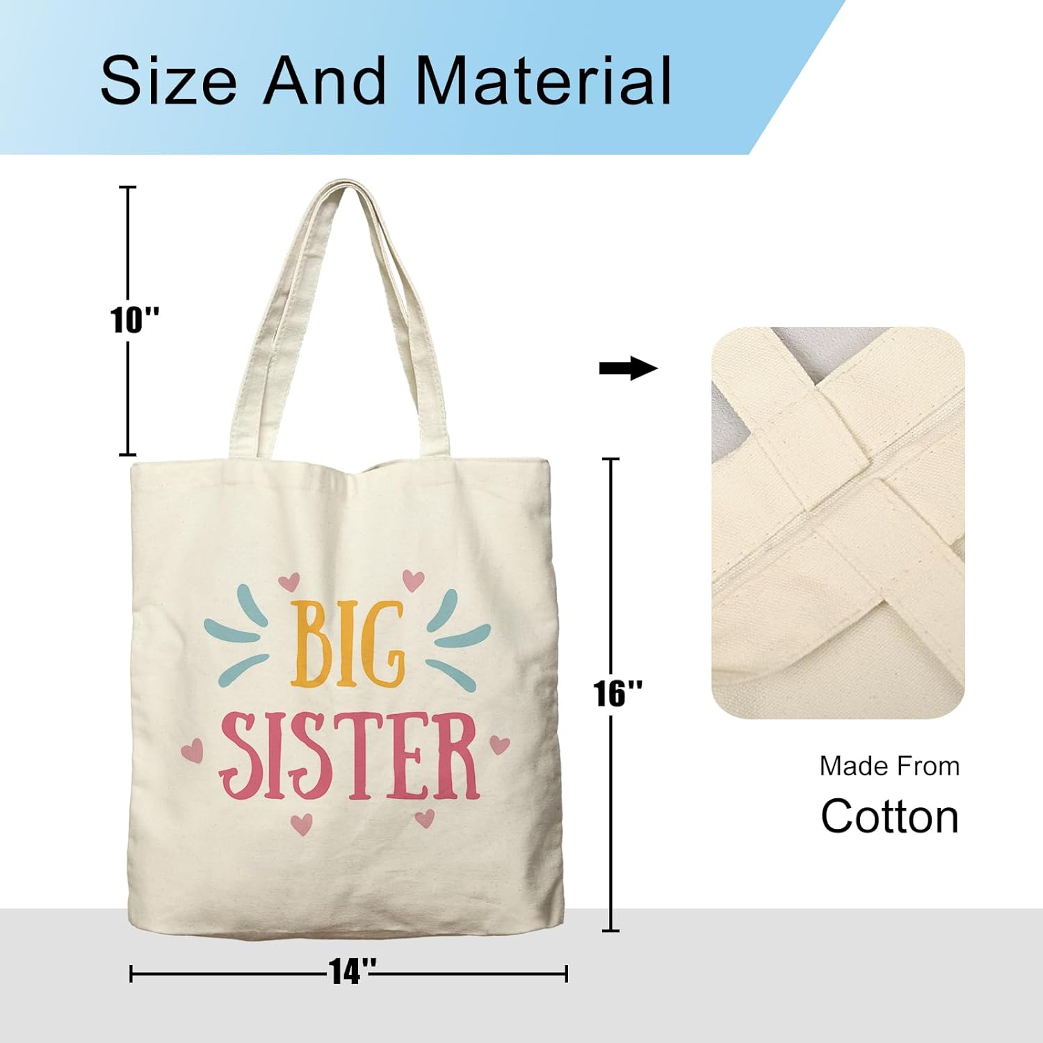 Bolsa de lona para hermana mayor para mujer, estética, bonita bolsa de compras para compras, bolsa de playa, regalos para mujeres, bolsa para