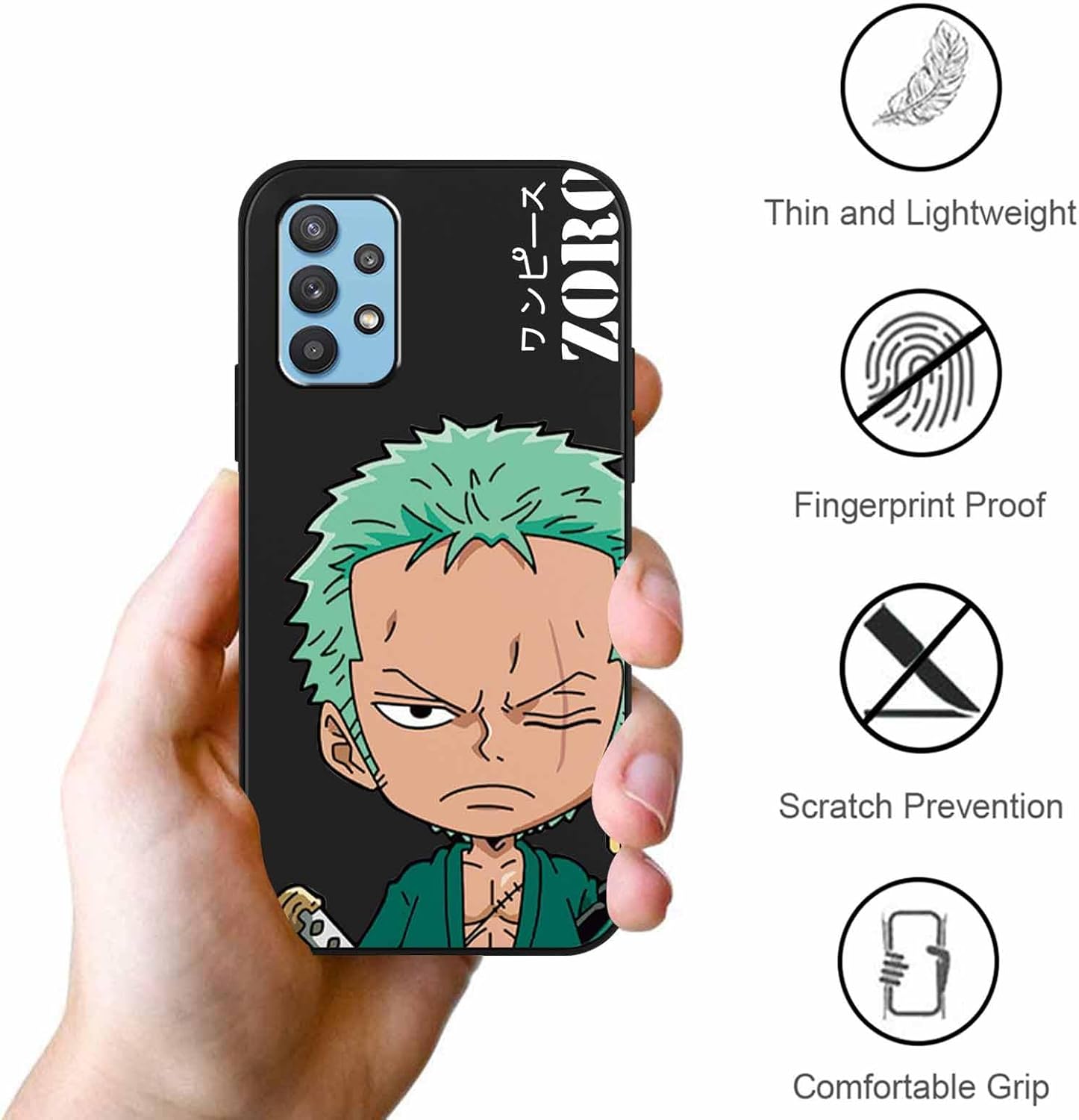 2 fundas geniales para Samsung Galaxy A32 5G de silicona de 6.5 pulgadas, personajes de dibujos animados de anime japonés para hombres, niños,