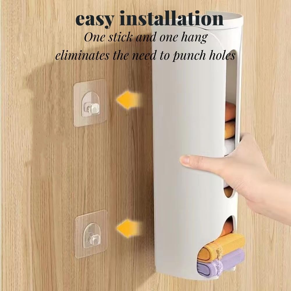 DTGPRO Caja de almacenamiento montada en la pared para calcetines y bragas, organizador multifuncional sin perforaciones, más 6 ganchos de parche