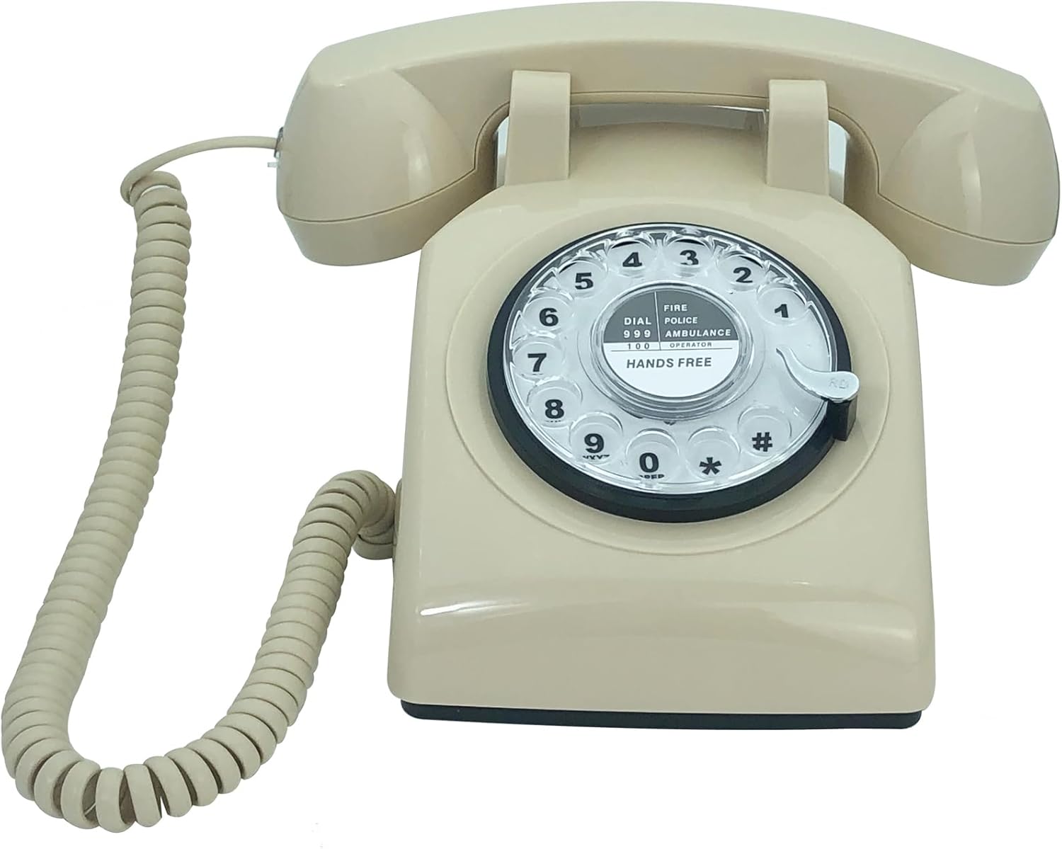 TelPal Teléfono fijo para el hogar, teléfono de casa retro de la vieja moda, teléfono con cable manos libres con teclado giratorio,