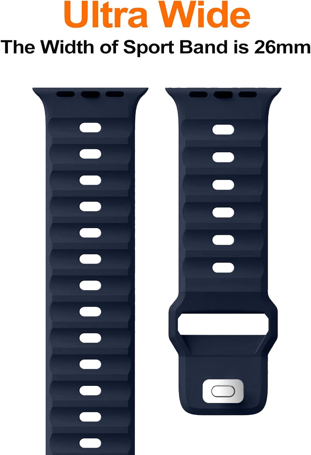 Paquete de 3 correas deportivas compatibles con Apple Watch Ultra Band de 1.929 in para hombres y mujeres, correa ajustable de silicona impermeable